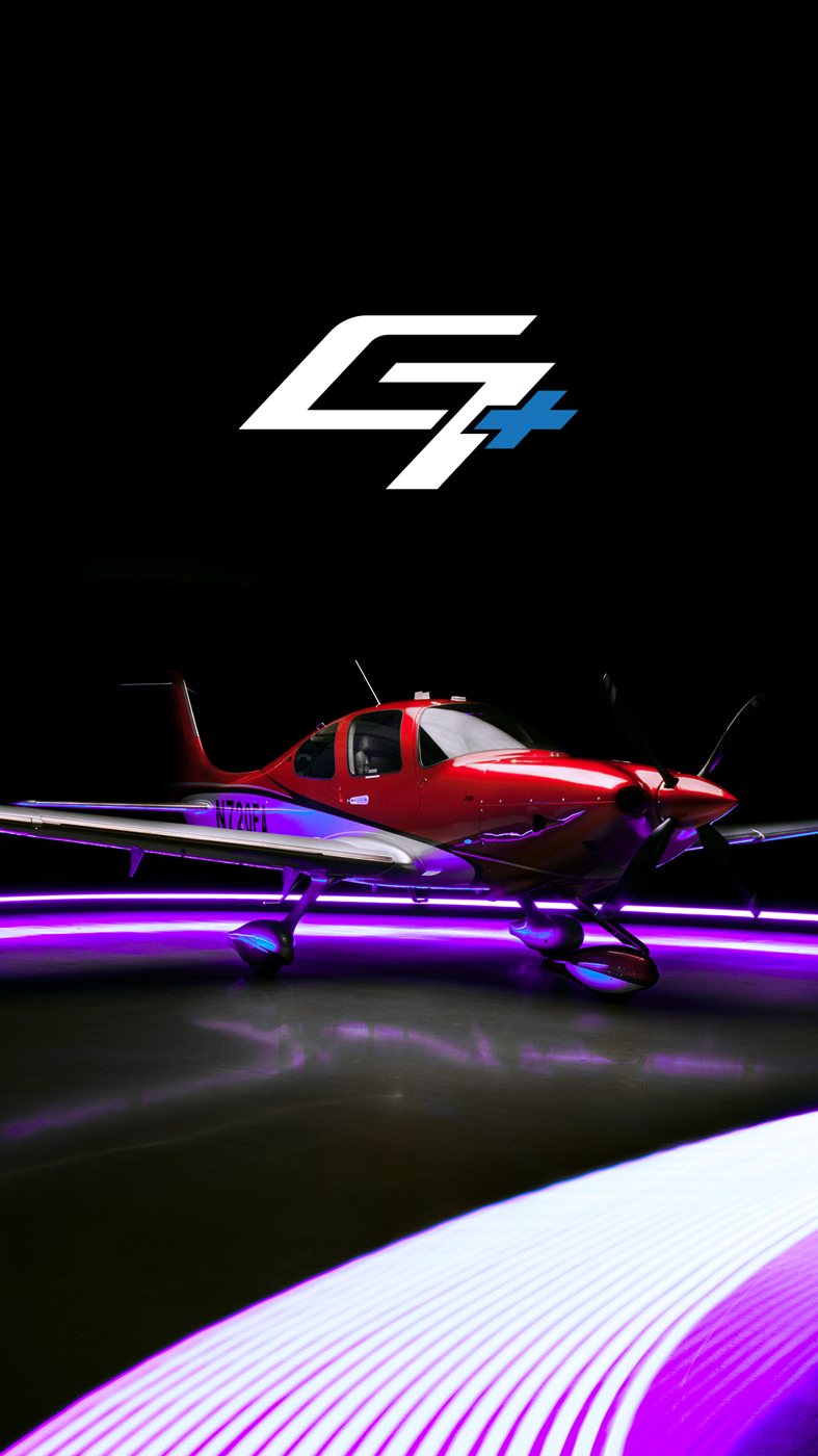 The SR Series G7+ under purple light, with the G7+ logo